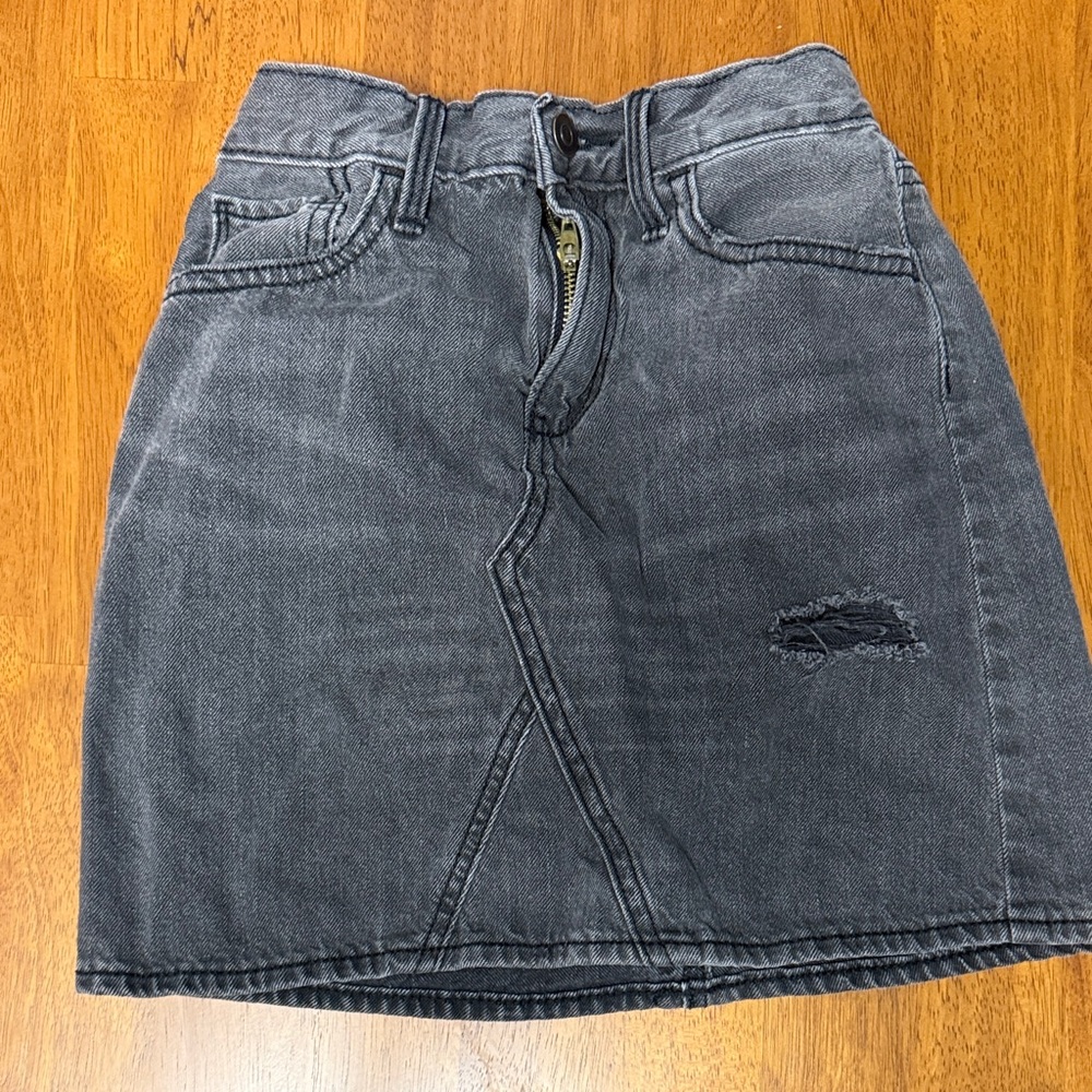 Gray Denim Kids Skirt